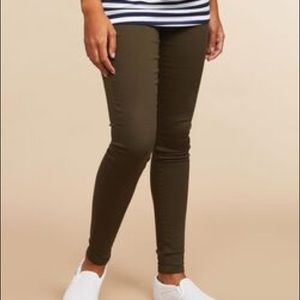 Olive green maternity jeggins
